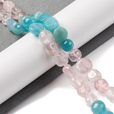 Natural Amazonite & Rose Quartz Beads Strands G-L610-B01-01-1