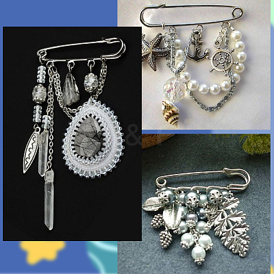 20Pcs Steel Heavy Duty Safety Pins Brooch Pins DIY-SC0033-20-1