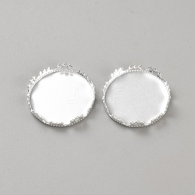 Brass Tray Settings for Cabochons KK-WH0030-14S-1