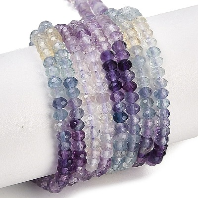 Gradient Color Natural Colorful Fluorite Beads Strands G-H071-A04-01-1