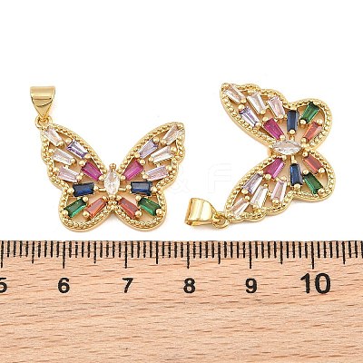Brass Micro Pave Cubic Zirconia Pendants CU-CBA908F-05G-09-1