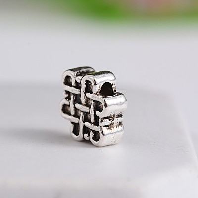 Tibetan Style Chinese Knot Zinc Alloy Beads X-TIBEB-M028-06AS-1
