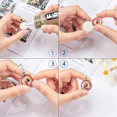 35Pcs 7 Styles 304 Stainless Steel Pendant Cabonchon Settings STAS-CJ0002-16-1