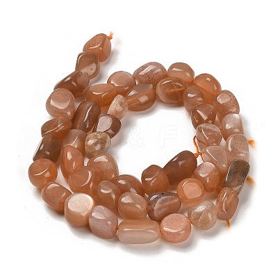 Natural Peach Moonstone Beads Strands G-P497-01E-69B-1