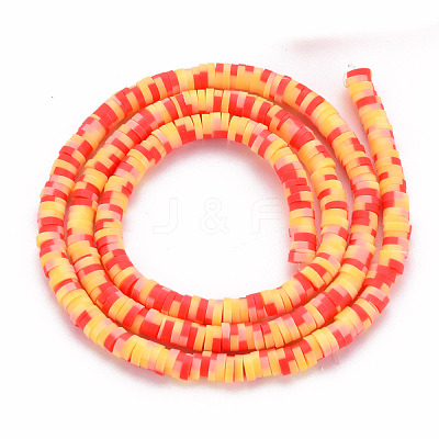 Handmade Polymer Clay Bead Strands CLAY-S094-4mm-A09-1