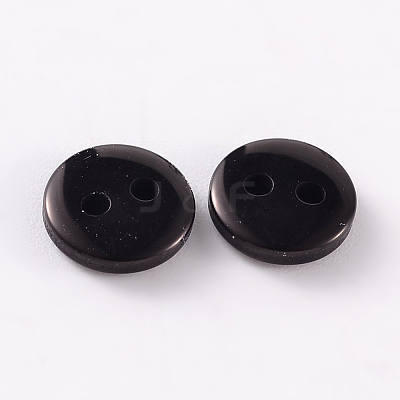 2-Hole Flat Round Resin Sewing Buttons for Costume Design BUTT-E119-28L-13-1