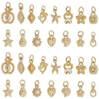 60Pcs 15 Style Electroplated Alloy Charms FIND-PH0006-30-1