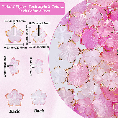 100Pcs 4 Styles Transparent Acrylic Bead Caps OACR-BM0001-09B-1