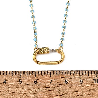 Handmade Enamel Beaded Necklaces NJEW-JN06628-1