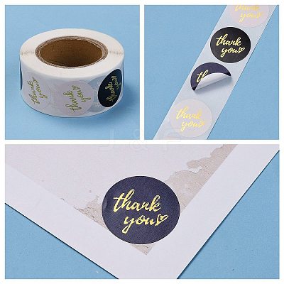 1 Inch Thank You Theme Self-Adhesive Paper Stickers X-DIY-K027-B03-1