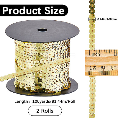2Rolls Plastic Paillette Beads FIND-CY0001-13B-1