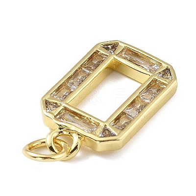 Brass Micro Pave Cubic Zirconia Pendants KK-V014-01G-15-1