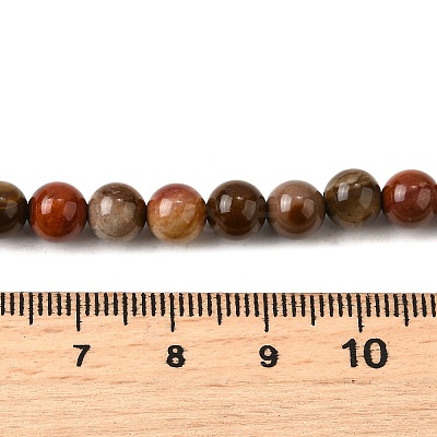 Natural Picture Jasper Beads Strands G-S390-07-6mm-1