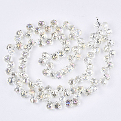 Transparent Glass Beads Strands GLAA-T006-14E-1