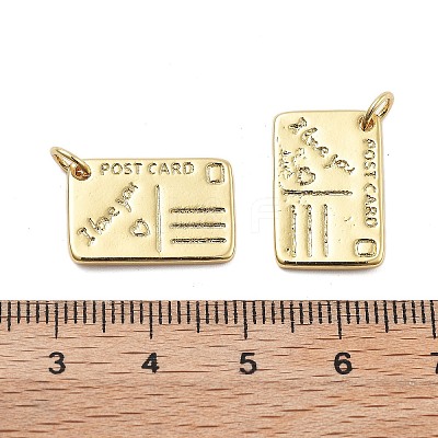 Brass Postcard Pendants KK-Q006-08G-1