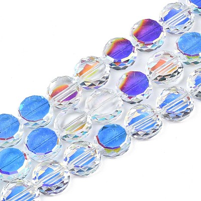 Electroplate Transparent Glass Beads Strands EGLA-N002-23A-B01-1