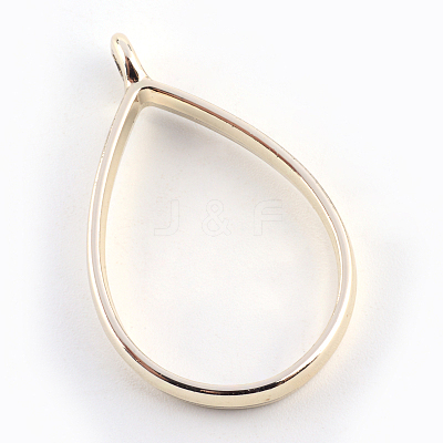 Rack Plating Alloy Teardrop Open Back Bezel Pendants X-PALLOY-S047-29E-FF-1
