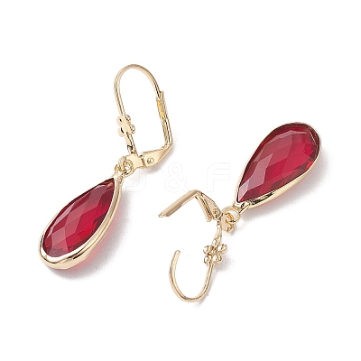 Glass Leverback Earring EJEW-C077-11KCG-1
