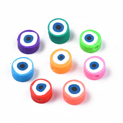 Handmade Polymer Clay Bead Strands X-CLAY-N006-74-1