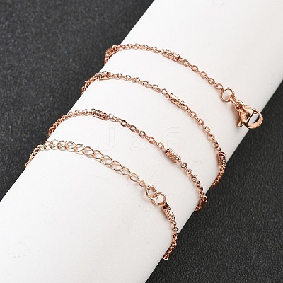 Brass Cable Chain Necklaces for Women NJEW-D302-19RG-1
