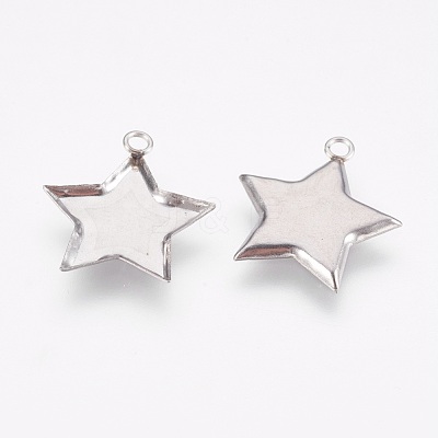 Tarnish Resistant 304 Stainless Steel Pendant Cabochon Settings STAS-I097-055-17P-1