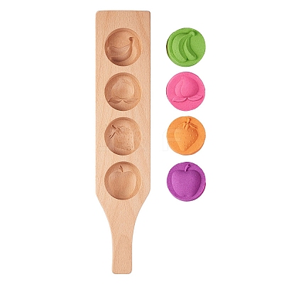Flat Round Wooden Press Mooncake Molds BAKE-SZ0001-09-1