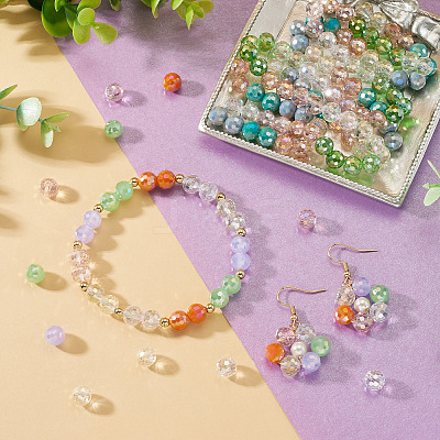 3 Colors 3 Strands Electroplate Glass Beads Strands EGLA-TA0013-51A-1