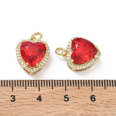 Brass Micro Pave Cubic Zirconia Pendants KK-C252-02A-G-1