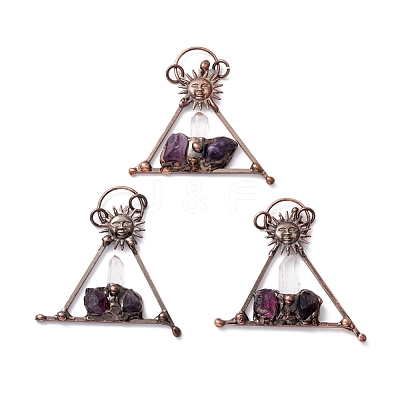 Natural Quartz Crystal and Amethyst Big Pendants G-M383-12LG-1