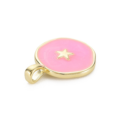Brass Enamel Pendants KK-Q283-057D-NR-1