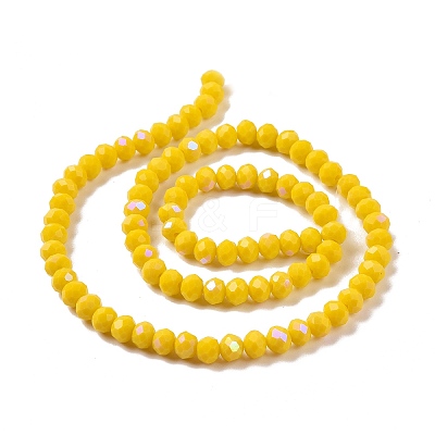Electroplate Opaque Solid Color Glass Beads Strands EGLA-A034-P2mm-L02-1