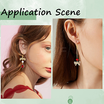 DIY Heart Bowknot Earring Making Kits DIY-SC0031-08-1
