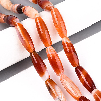 Natural Striped Agate/Banded Agate Beads Strands G-S280-10E-1