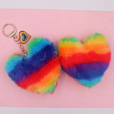 Imitation Rabbit Fur Keychain PW-WG73195-01-1