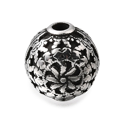 Engraved 304 Stainless Steel Beads STAS-H263-17AS-1