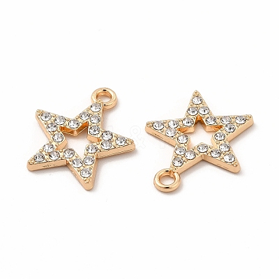 Rack Plating Eco-friendly Alloy Rhinestone Pendants FIND-A025-20G-01-1
