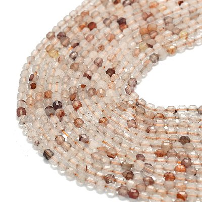 Natural Red Hematoid Quartz/Ferruginous Quartz Beads Strands G-A260-A31-01-1