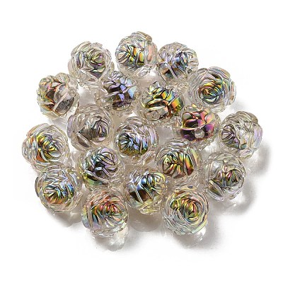 UV Plating Rainbow Iridescent Acrylic Beads LS-OACR-P010-20A-1