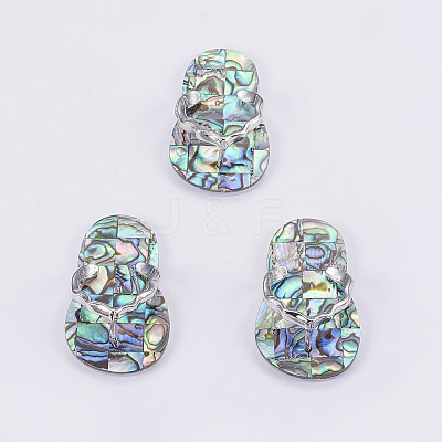 Abalone Shell/Paua Shell Pendants SSHEL-L008-18P-1