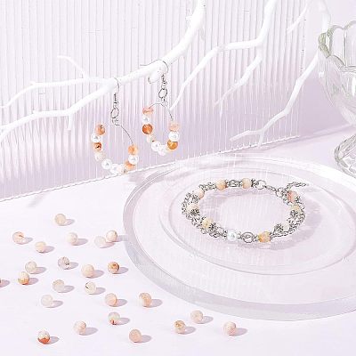 1 Strand Natural Cherry Blossom Agate Beads Strands G-OC0003-29B-1