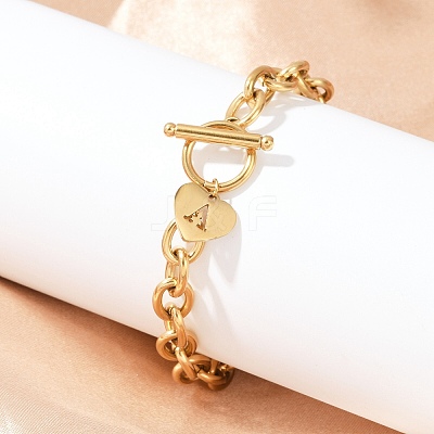 Golden 304 Stainless Steel Charm Bracelets NJEW-K284-01G-A-1