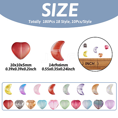 180Pcs 18 Style Electroplate Transparent Glass Bead EGLA-TA0001-15-1