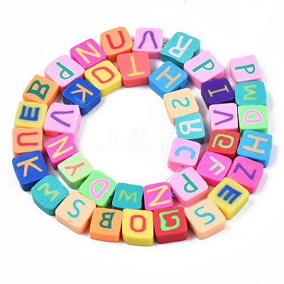 Handmade Polymer Clay Bead Strands CLAY-N006-92-1