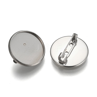 Non-Tarnish 304 Stainless Steel Brooch Findings X-STAS-F191-04P-20mm-1