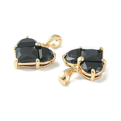 Brass Micro Pave Cubic Zirconia Charms KK-L208-03G-03-1