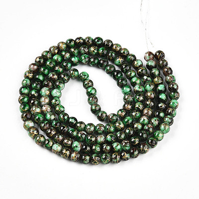 Baking Paint Glass Beads Strands DGLA-N003-6mm-B09-1