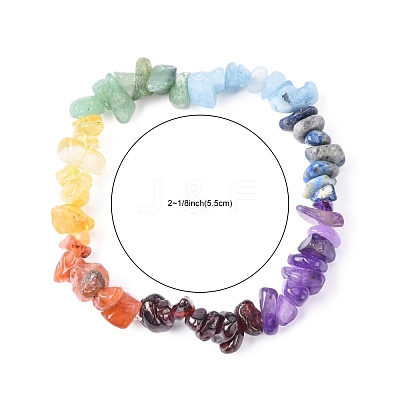 Chakra Gemstone Stretch Bracelets X-BJEW-JB02288-01-1