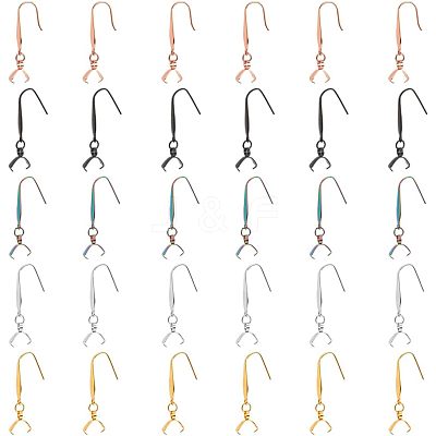 30Pcs 5 Colors 316 Stainless Steel Earring Hooks STAS-FH0001-62-1