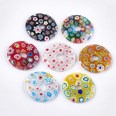 Handmade Millefiori Lampwork Pendants LAMP-S191-13-1