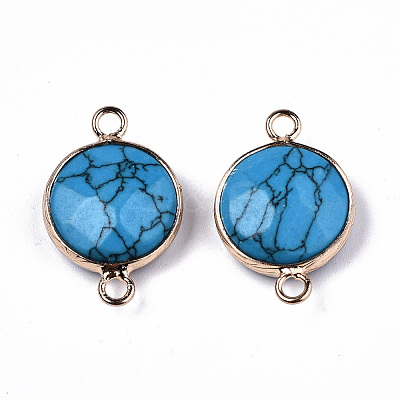Synthetic Turquoise Links Connectors G-N326-86A-02-1